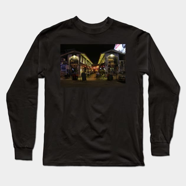 Blurry view into a Coffee shop area with street art Long Sleeve T-Shirt by kall3bu